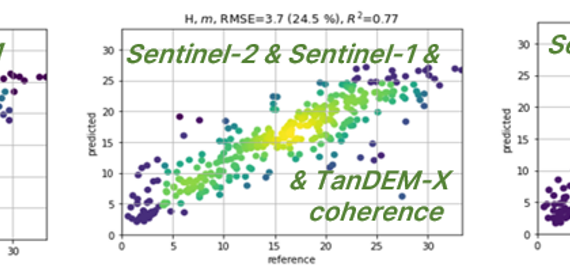 Height prediction accuracies with various datasets