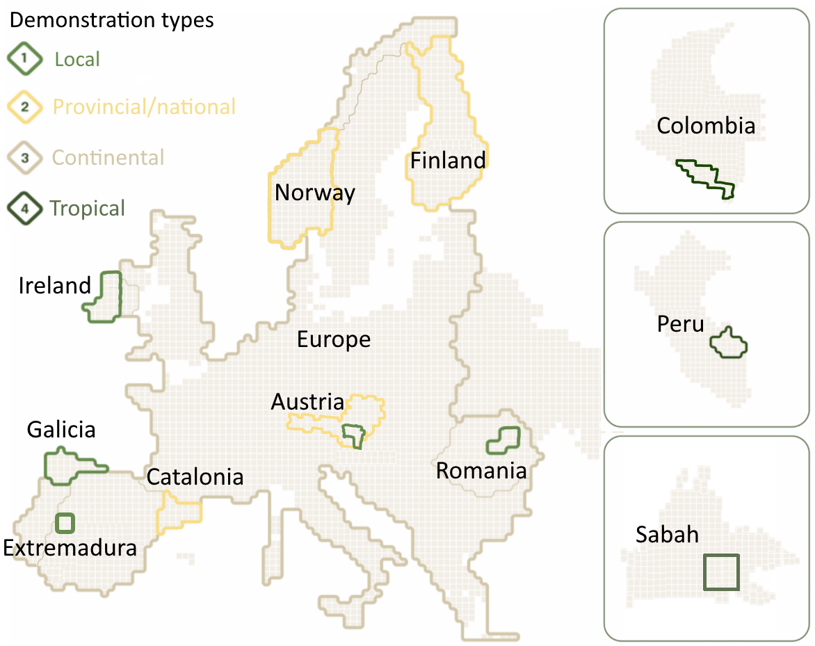 Demonstration site locations